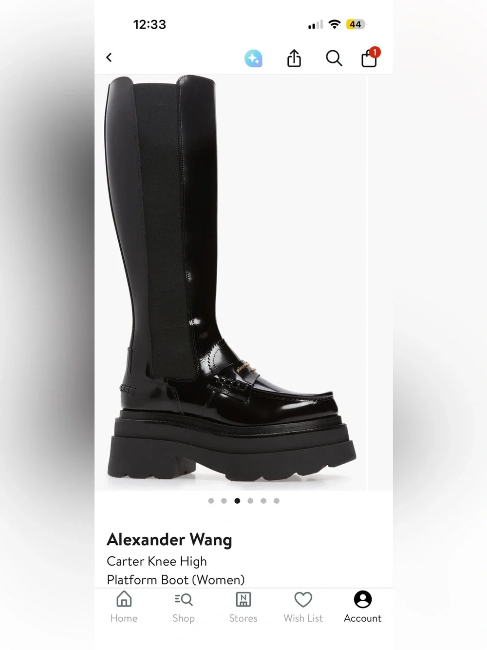 Alexander Wang Carter  Black Patent Over-the-Knee Platform Boots